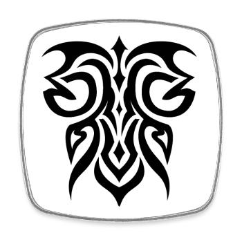 Tribal 9 von Helfspawn - Viereckiger Kühlschrankmagnet - Weiß - Vorne