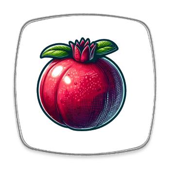 Pomegranate with Bright Modern Patterns - Square fridge magnet - white - Front
