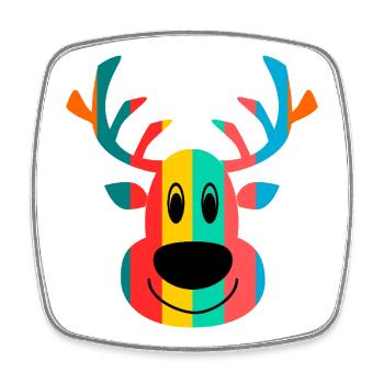 REINDEER. CHRISTMAS. MERRY CHRISTMAS. MERRY CHRISTMAS - Square fridge magnet - white - Front