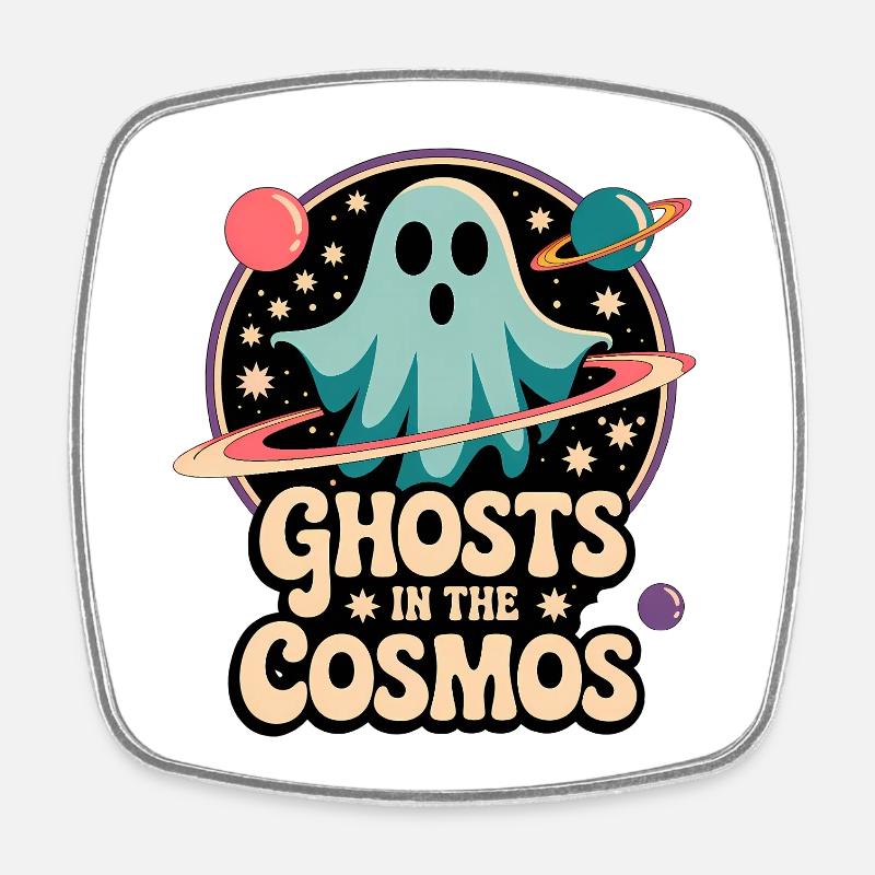 Fantômes dans le cosmos Conception de l’espace - Magnet carré - blanc