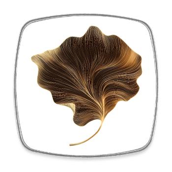 Elegantes Blatt - Viereckiger Kühlschrankmagnet - Weiß - Vorne