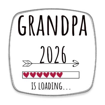 Papy en devenir 2026 Cadeau Grossesse - Magnet carré - blanc - Devant