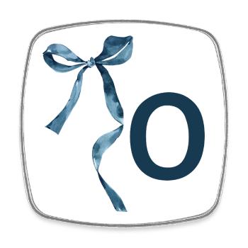 Monogram o gift idea - Square fridge magnet - white - Front