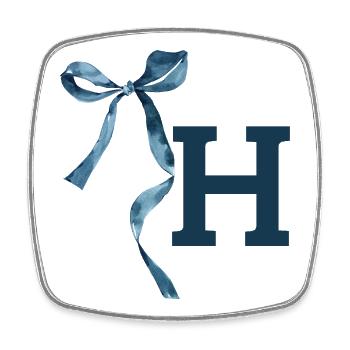 Monogram h Geschenkidee - Viereckiger Kühlschrankmagnet - Weiß - Vorne