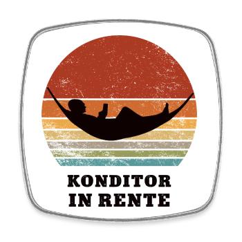 Rente Konditor Rentner Ruhestand Konditorei Bäcker - Viereckiger Kühlschrankmagnet - Weiß - Vorne
