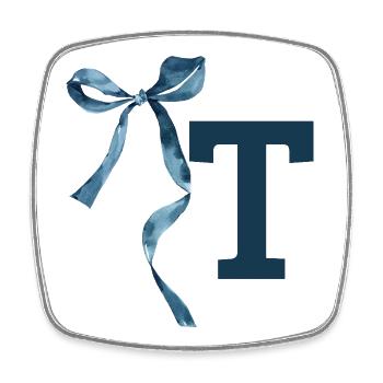 Monogram t gift idea - Square fridge magnet - white - Front