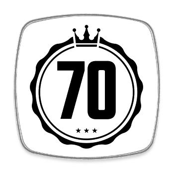 70 Nombre - Magnet carré - blanc - Devant