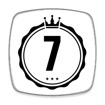 7_wappen_krone - Magnet carré - blanc - Devant