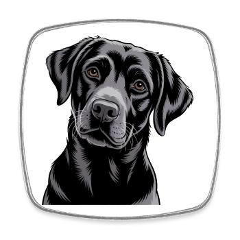 Black Labrador Portrait - Square fridge magnet - white - Front