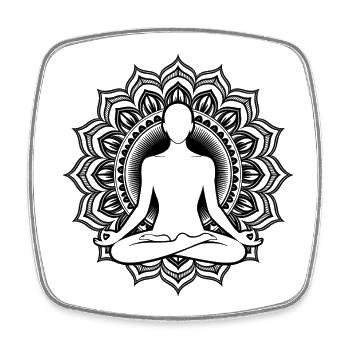 Spiritual energy chakra - Square fridge magnet - white - Front