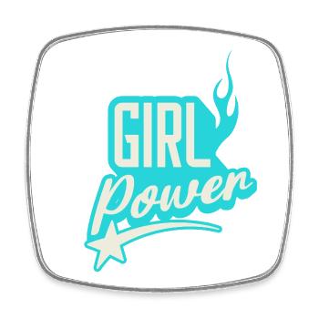 Girl Power Topaz Flame Emblem Design - Square fridge magnet - white - Front