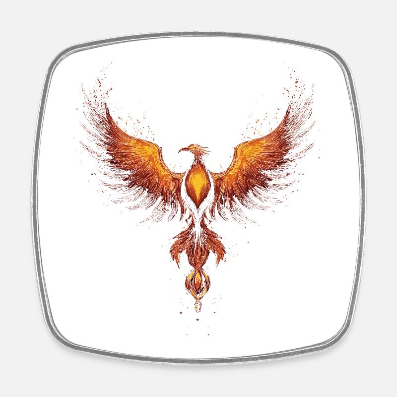 Phoenix - Square fridge magnet - white