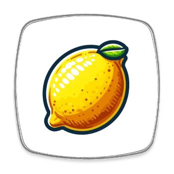 Citron Joyful Cartoon Jaune - Magnet carré - blanc - Devant