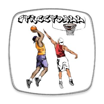 Basketball Fighting Spirit Illustration - Square fridge magnet - white - Front