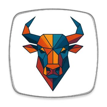 Bull's Head | Taurus Print / Print / Design - Square fridge magnet - white - Front