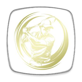 Tennis Spieler Silhouette - Viereckiger Kühlschrankmagnet - Weiß - Vorne