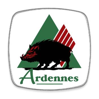 emblematisches Logo des Departements Ardennen - Viereckiger Kühlschrankmagnet - Weiß - Vorne