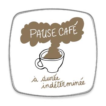 Unbestimmte Kaffeepause - Viereckiger Kühlschrankmagnet - Weiß - Vorne