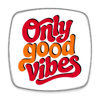 Positive Vibes Hand Lettered Design - Viereckiger Kühlschrankmagnet - Weiß - Vorne
