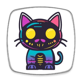 Kater Halloween Katze - Viereckiger Kühlschrankmagnet - Weiß - Vorne