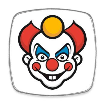 Clown Halloween - Viereckiger Kühlschrankmagnet - Weiß - Vorne