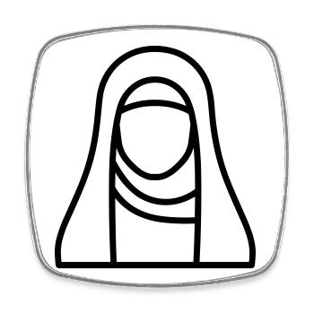 Muslimische Frau - Viereckiger Kühlschrankmagnet - Weiß - Vorne