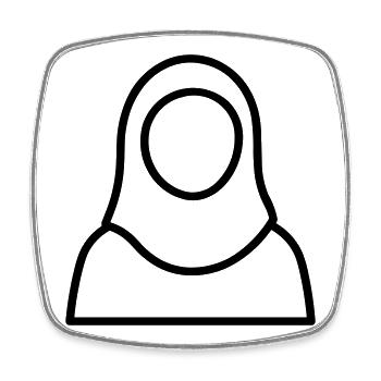 Muslim woman - Square fridge magnet - white - Front