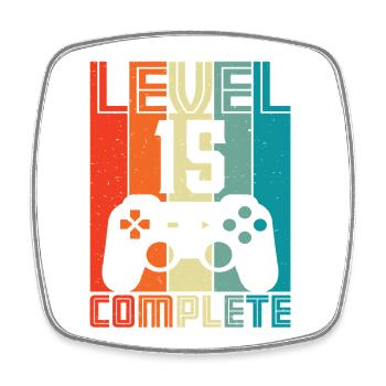 15th Birthday Gamer – 15 Years Level 15 Complete - Square fridge magnet - white - Front