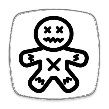 Voodoo Doll - Square fridge magnet - white - Front