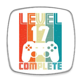 17. Geburtstag Gamer – 17 Jahre Level 17 Complete - Viereckiger Kühlschrankmagnet - Weiß - Vorne