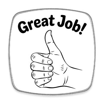Great Job Thumbs Up - Square fridge magnet - white - Front