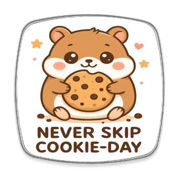 Biscuit-happy hamster - Square fridge magnet - white - Front