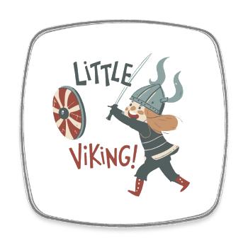 Petit Viking Intrépide - Magnet carré - blanc - Devant