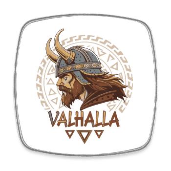 Wikinger Walhalla Runenhelm - Viereckiger Kühlschrankmagnet - Weiß - Vorne