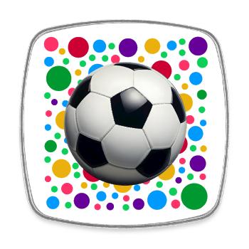 Fußball Fußball – Bunt fleckiger Tupfen - Viereckiger Kühlschrankmagnet - Weiß - Vorne