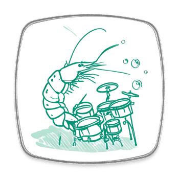 Schlagzeug Lustiger Shrimp Musik Geschenk - Viereckiger Kühlschrankmagnet - Weiß - Vorne