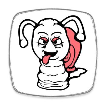 snail naughty tongue sticking out nasty small cool - Square fridge magnet - white - Front