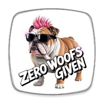Bulldog Punk Mohawk Tee - Viereckiger Kühlschrankmagnet - Weiß - Vorne