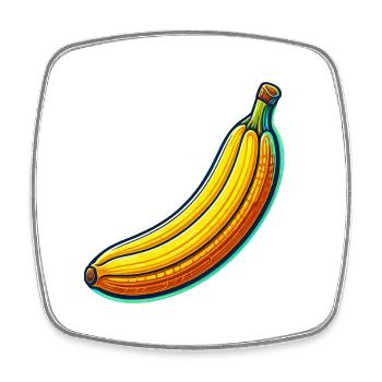 Banana Neon Pop - Square fridge magnet - white - Front