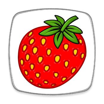 Strawberry - Square fridge magnet - white - Front