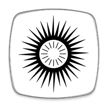 Geometric Sunburst Symbol - Square fridge magnet - white - Front