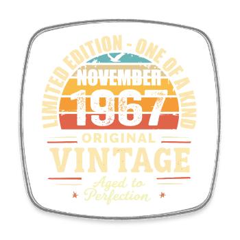 November 1967 Bestes Geschenk 1967 - November 1967 - Viereckiger Kühlschrankmagnet - Weiß - Vorne