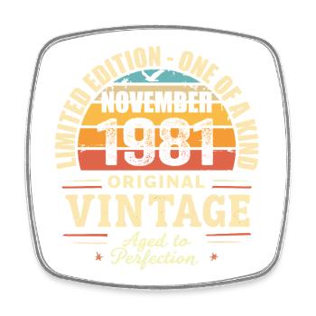 Novembre 1981 meilleur cadeau 1981 - novembre 1981 - Magnet carré - blanc - Devant
