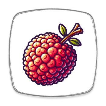 Lychee Pop Art Red - Square fridge magnet - white - Front