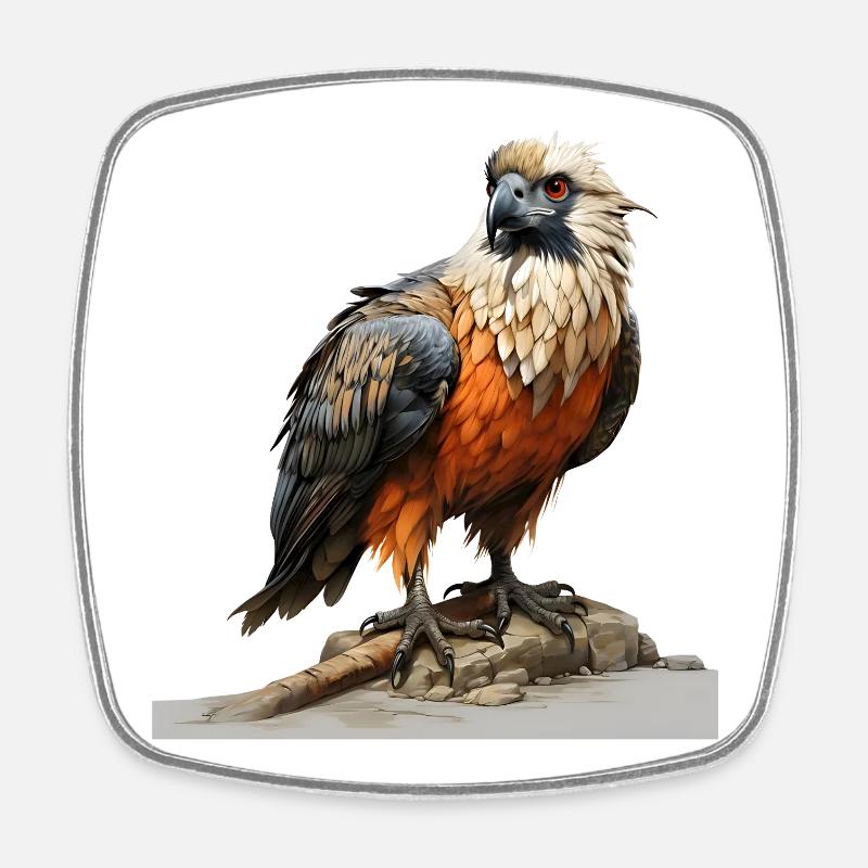 Farbenreicher Adler sitzend - Viereckiger Kühlschrankmagnet - Weiß