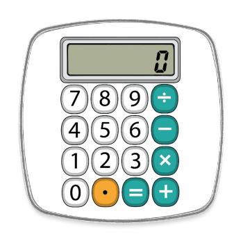 Zahl Tag Mathe Retro Taschenrechner Display - Viereckiger Kühlschrankmagnet - Weiß - Vorne