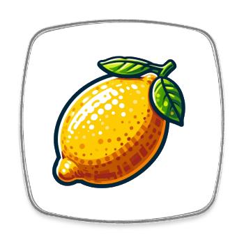 Citron Cartoon Lumineux - Magnet carré - blanc - Devant