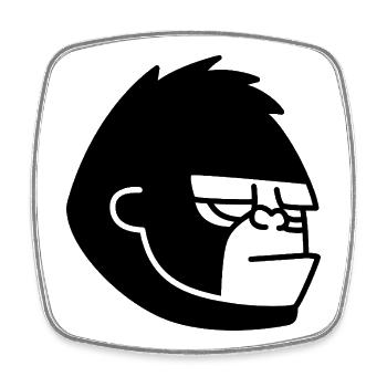 Gorilla Kong: Dschungel, Power & Primat - Viereckiger Kühlschrankmagnet - Weiß - Vorne