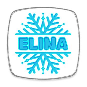 Elina Elina - Viereckiger Kühlschrankmagnet - Weiß - Vorne