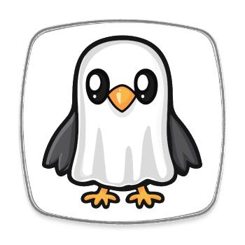 Adler Halloween Geist Vogel - Magnet carré - blanc - Devant
